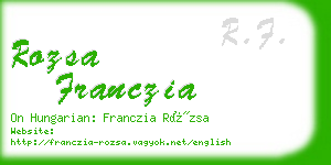 rozsa franczia business card